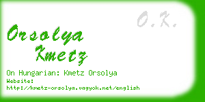 orsolya kmetz business card